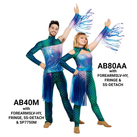 CONFIGURE UNITARD AB80AA (SHOWN WITH FOREARMSLV-HY, FRINGE, 5S-DETACH)