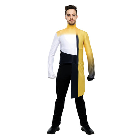 ABSTRACTED PLUS TOP HIGH WAIST WITH DRAPE  HS HL-H95