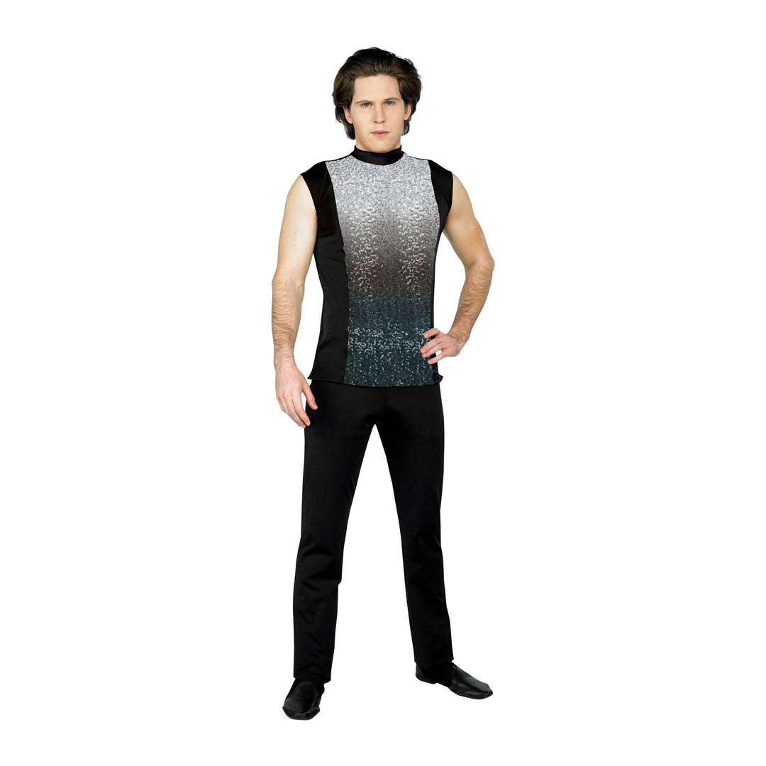 Sleeveless Plex Color to Black Top