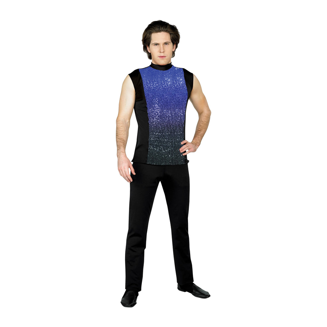 Sleeveless Plex Color to Black Top