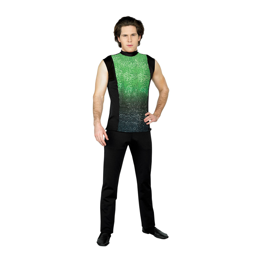 Sleeveless Plex Color to Black Top