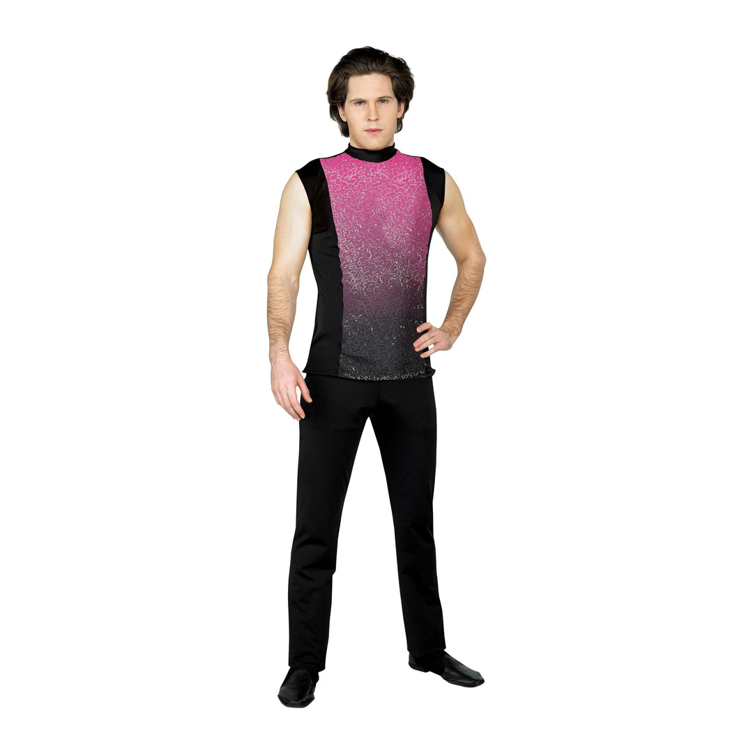 Sleeveless Plex Color to Black Top