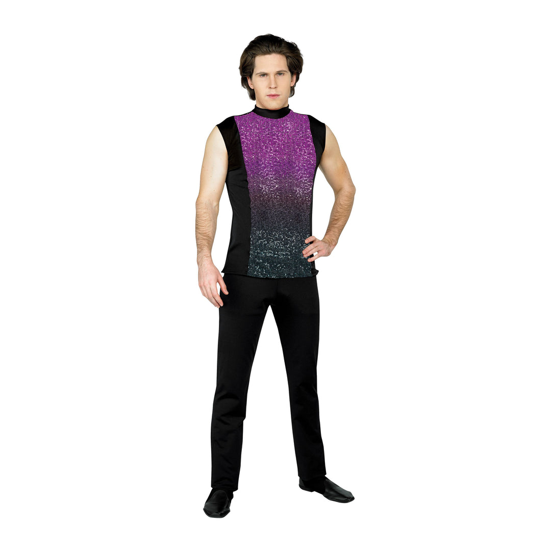 Sleeveless Plex Color to Black Top