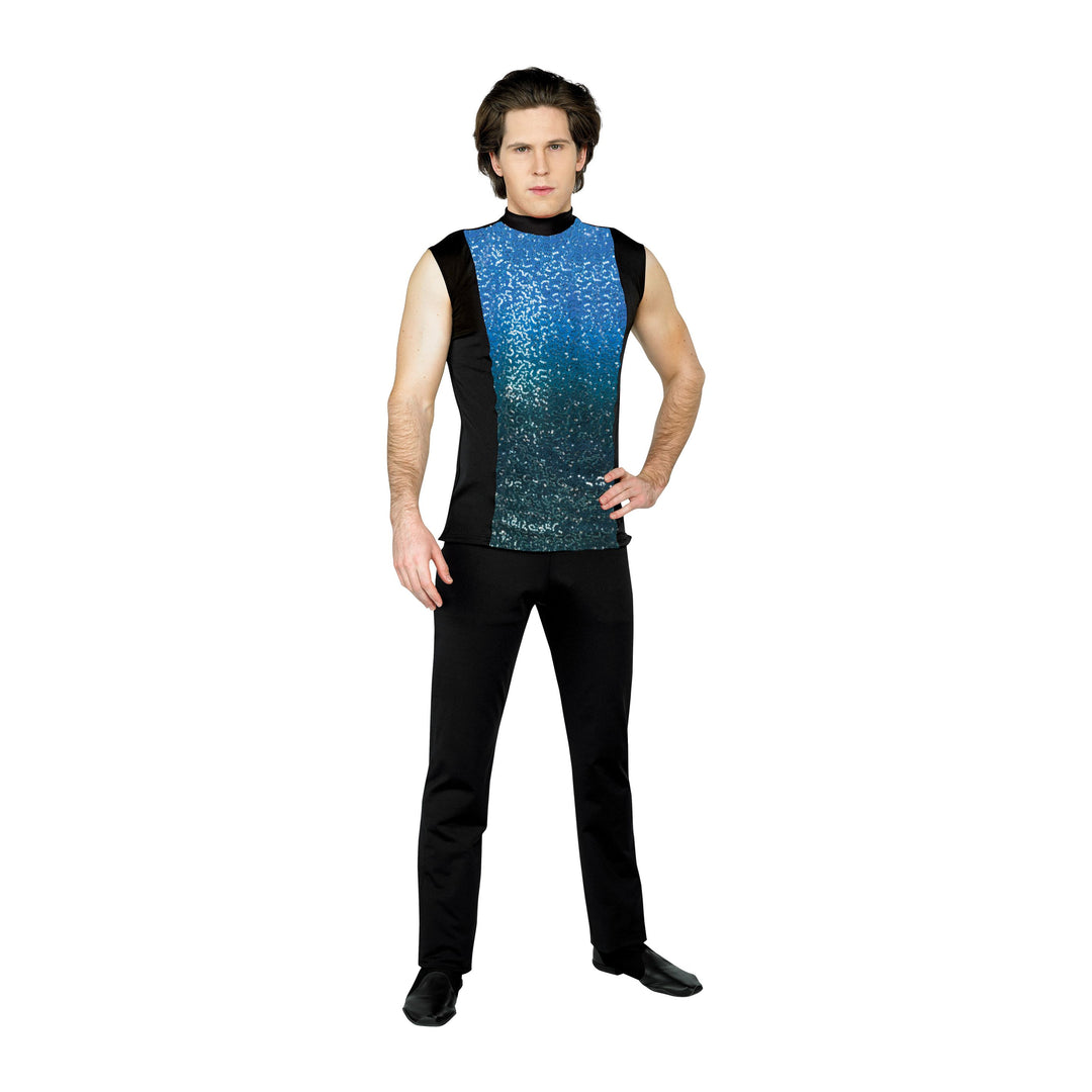 Sleeveless Plex Color to Black Top