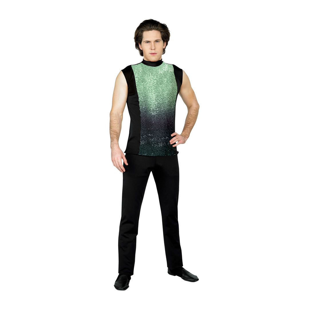 Sleeveless Plex Color to Black Top