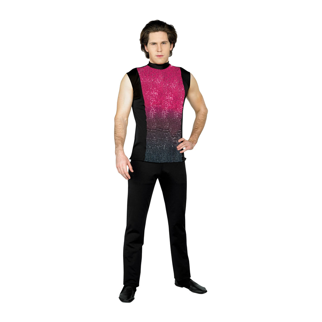 Sleeveless Plex Color to Black Top