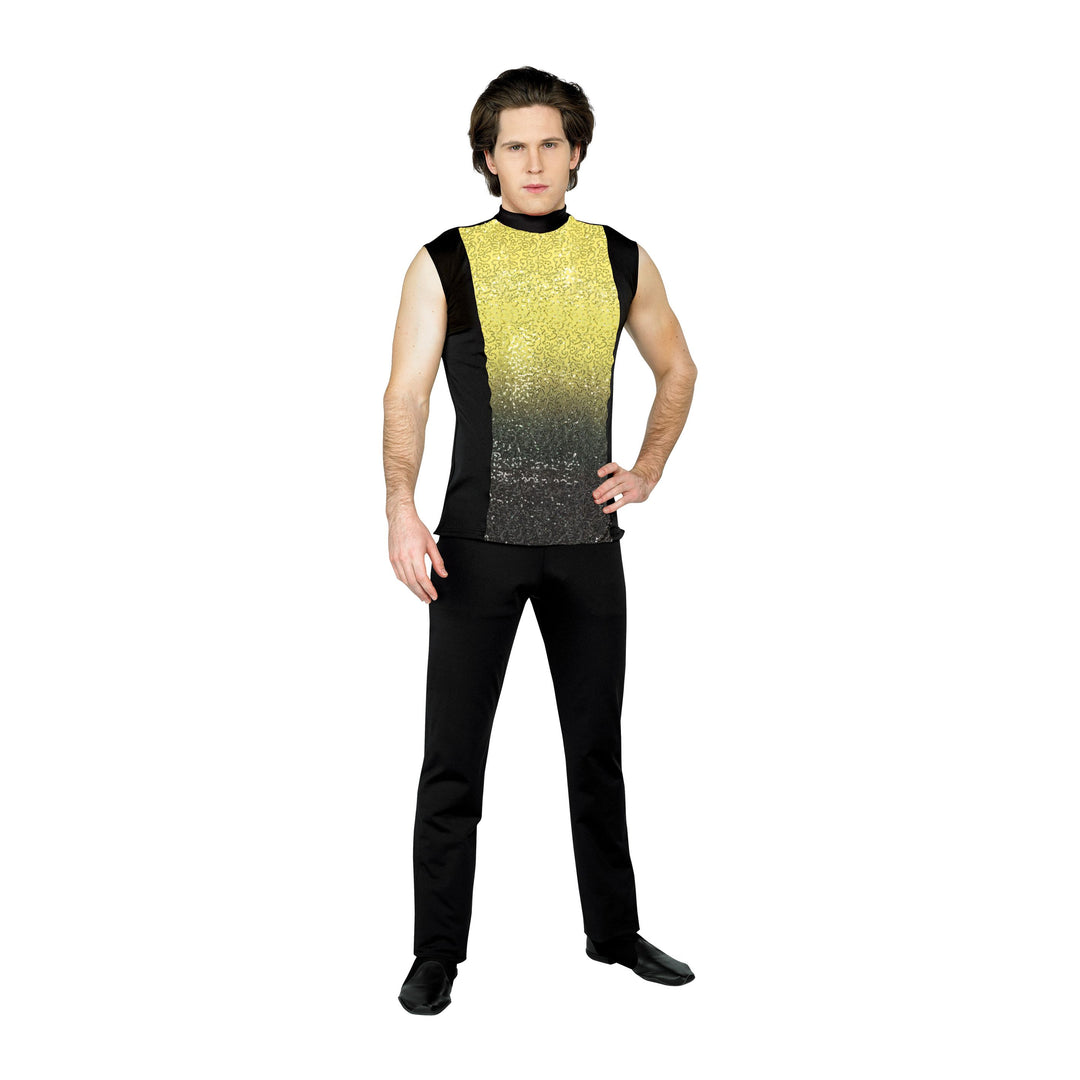 Sleeveless Plex Color to Black Top