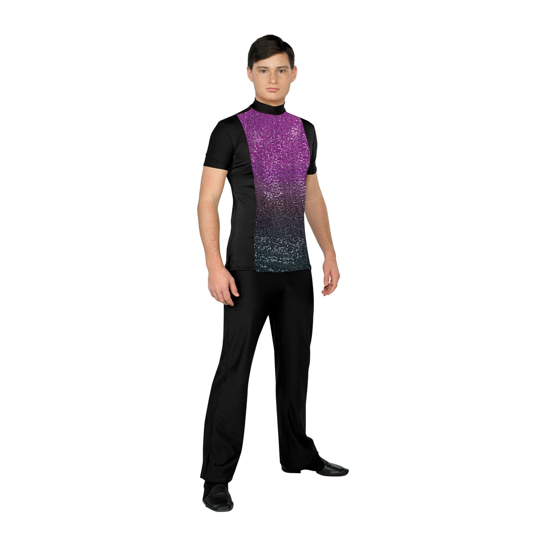 Short Sleeve Color to Black Plex Male Top