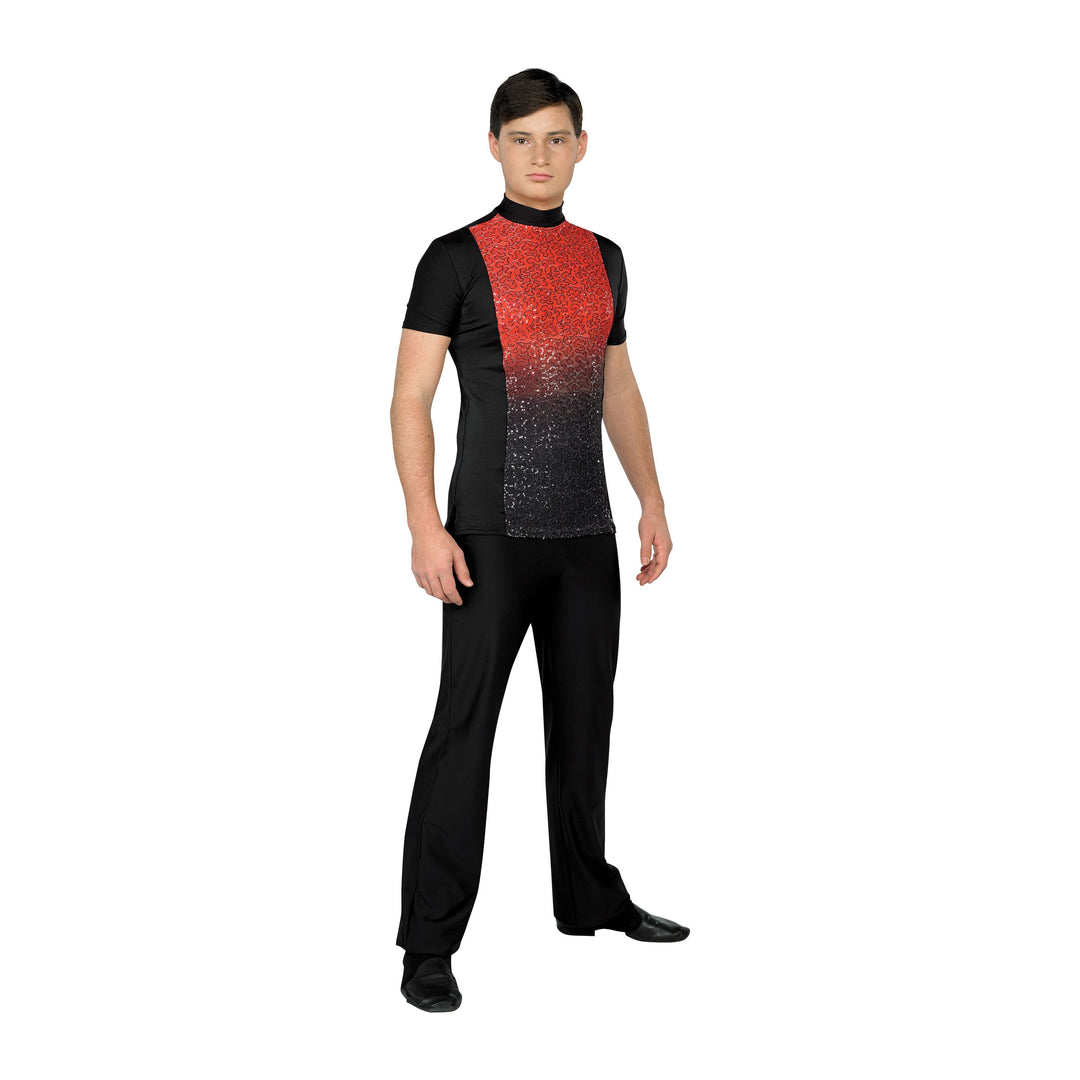 Short Sleeve Color to Black Plex Male Top