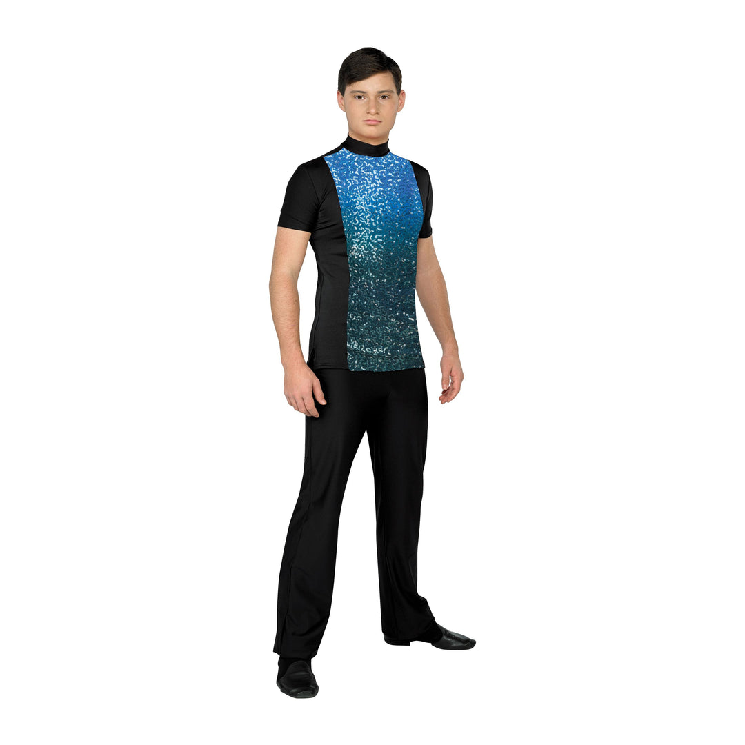 Short Sleeve Color to Black Plex Male Top