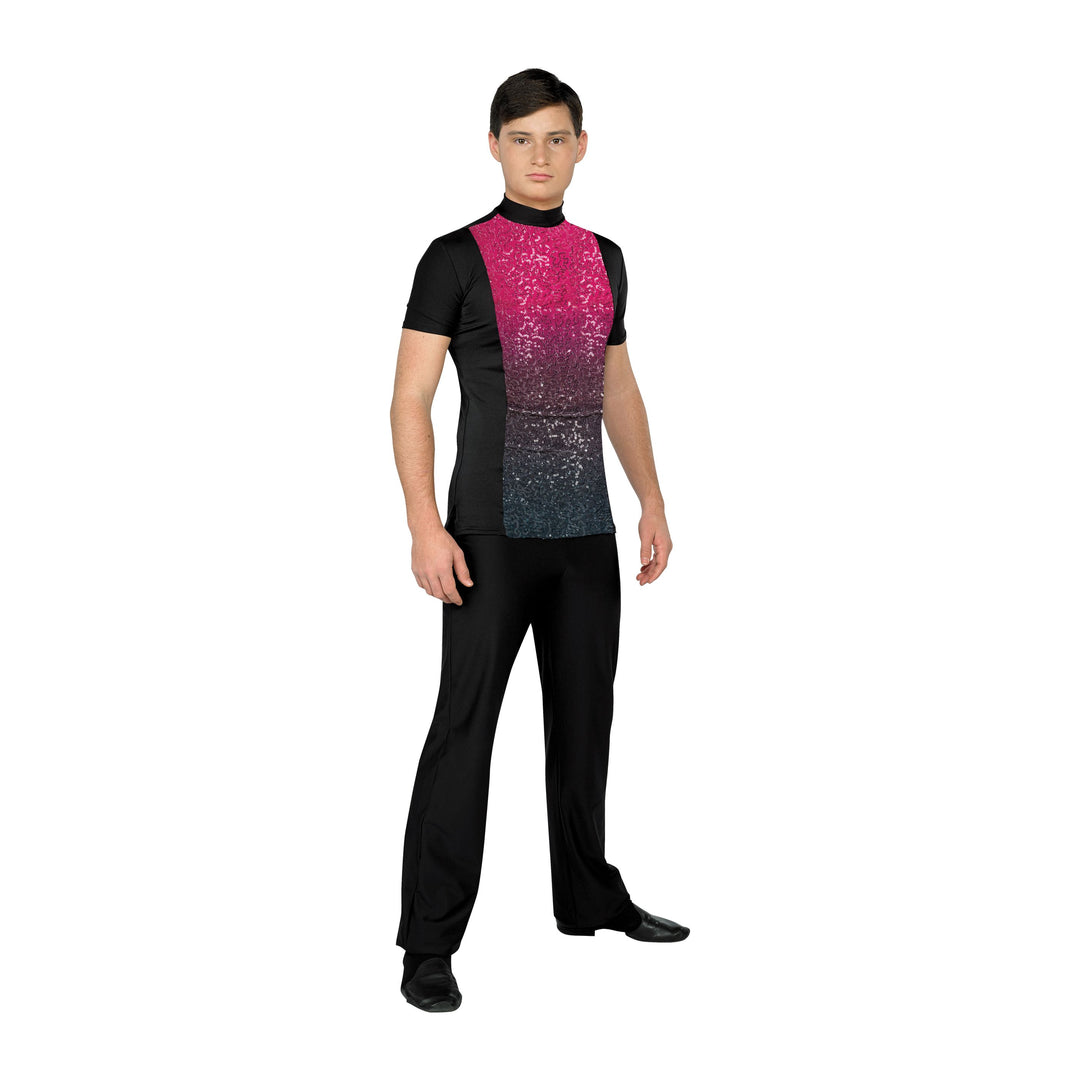 Short Sleeve Color to Black Plex Male Top