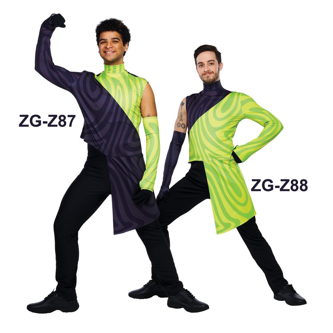 PERFORMANCE PLUS TOP HIGH WAIST with DRAPE ZG-Z88(SINGLE SLEEVE WITH SINGLE BICEP SLEEVE)