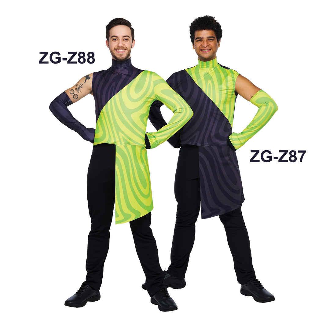 PERFORMANCE PLUS TOP HIGH WAIST with DRAPE ZG-Z87(SINGLE SLEEVE WITH SINGLE BICEP SLEEVE)