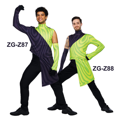 PERFORMANCE PLUS TOP HIGH WAIST with DRAPE ZG-Z88(SINGLE SLEEVE WITH SINGLE BICEP SLEEVE)
