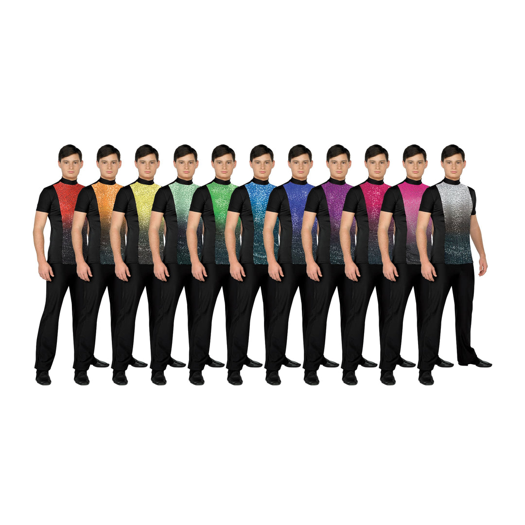 Short Sleeve Color to Black Plex Male Top