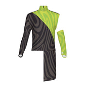 PERFORMANCE PLUS TOP HIGH WAIST with DRAPE ZG-Z87(SINGLE SLEEVE WITH SINGLE BICEP SLEEVE)