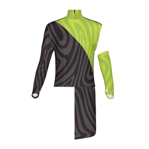 PERFORMANCE PLUS TOP HIGH WAIST with DRAPE ZG-Z87(SINGLE SLEEVE WITH SINGLE BICEP SLEEVE)