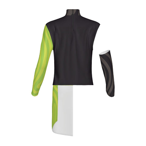 PERFORMANCE PLUS TOP HIGH WAIST with DRAPE ZG-Z88(SINGLE SLEEVE WITH SINGLE BICEP SLEEVE)